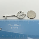 Tiffany T Daisy Flower Diamond Key Pendant in Sterling Silver Size Large 2.4"-7