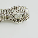 Size 8.5 Tiffany & Co Somerset Heart Ring Mesh Weave Flexible Sterling Silver-3