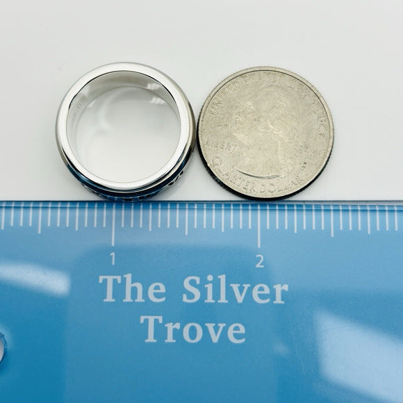 Size 8.5 RARE Tiffany Atlas Ring in Silver and Titanium Mens Unisex