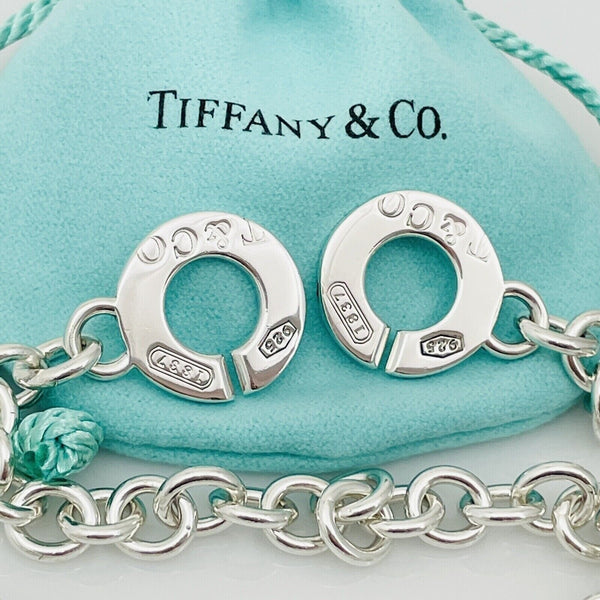 22" Tiffany 1837 Interlocking Circle Clasp Toggle Necklace Mens Unisex Plus Size - 6