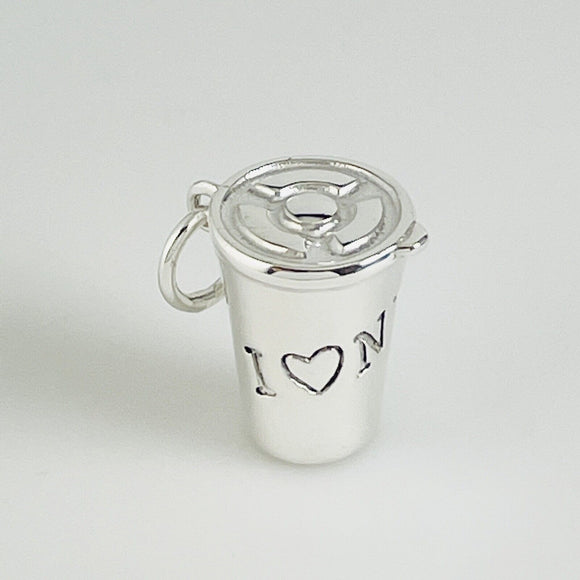 RARE Tiffany & Co I Heart Love NY Coffee Cup Beverage Tumbler Charm AUTHENTIC