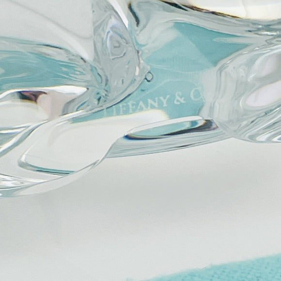 Tiffany & Co Crystal Elephant Statue or Paperweight Large and Heavy