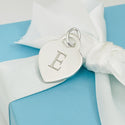 Tiffany Silver Letter E Alphabet Initial Heart Notes Engraved Charm Pendant - 1