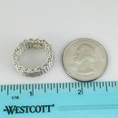 Size 4 Tiffany & Co Somerset Mesh Weave Flexible Ring in 925 Silver AUTHENTIC-5
