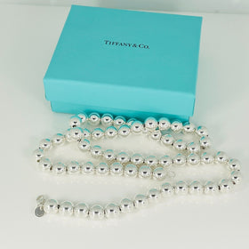 24.5” Tiffany & Co Sterling Silver HardWear 10mm Bead Necklace - 0