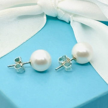 Tiffany & CO Ziegfeld 8.5 mm Pearl Bead Stud Earrings