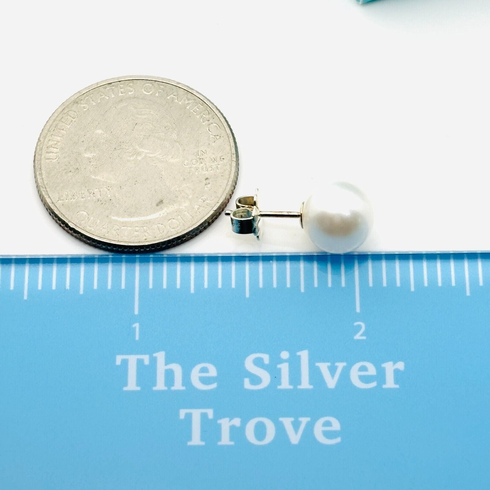 Tiffany & CO Ziegfeld 8.5 mm Pearl Bead Stud Earrings