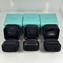 1 Tiffany Ring Gift Storage Box Blue Black Suede Leather Presentation Storage - 1