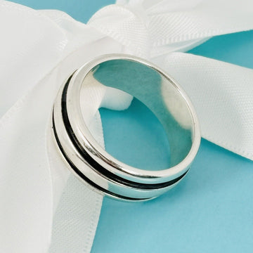Size 11.5 Tiffany & Co Vintage Atlas Groove Ring Mens Unisex in Sterling Silver - 0