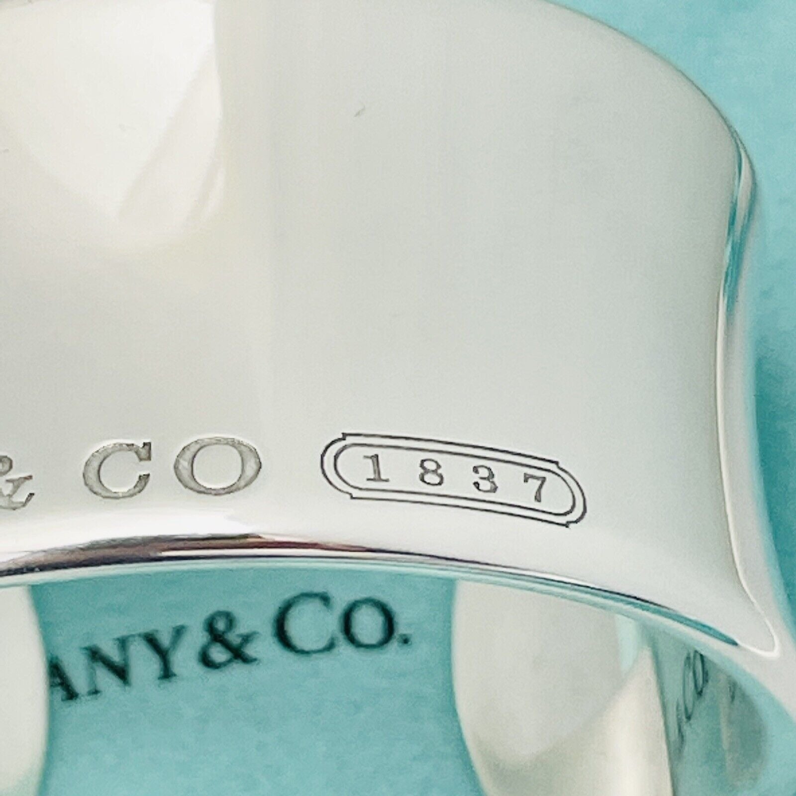 Size Small 6.25" Tiffany & Co 1837 Extra Wide Cuff Bracelet in Silver