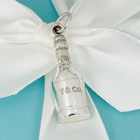 Tiffany & Co 1837 Champagne Bottle Pendant or Charm in Sterling Silver