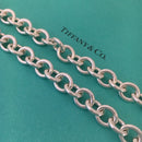 20” Large Tiffany & Co Sterling Silver Blank Heart Tag Toggle Necklace Plus Size-8