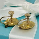 Tiffany Gold Shell Earrings with Red Ruby-4