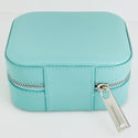 Tiffany Blue Leather Travel Storage Jewelry Box Pouch Zipper - 7