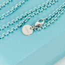 Tiffany & Co Sparkler Blue Coated Silver Enamel Chain Necklace 30" 2.5mm Links-6