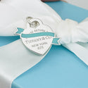 NEW Return to Tiffany Blue Enamel Ribbon Bow Banner Heart Tag Pendant Charm - 3