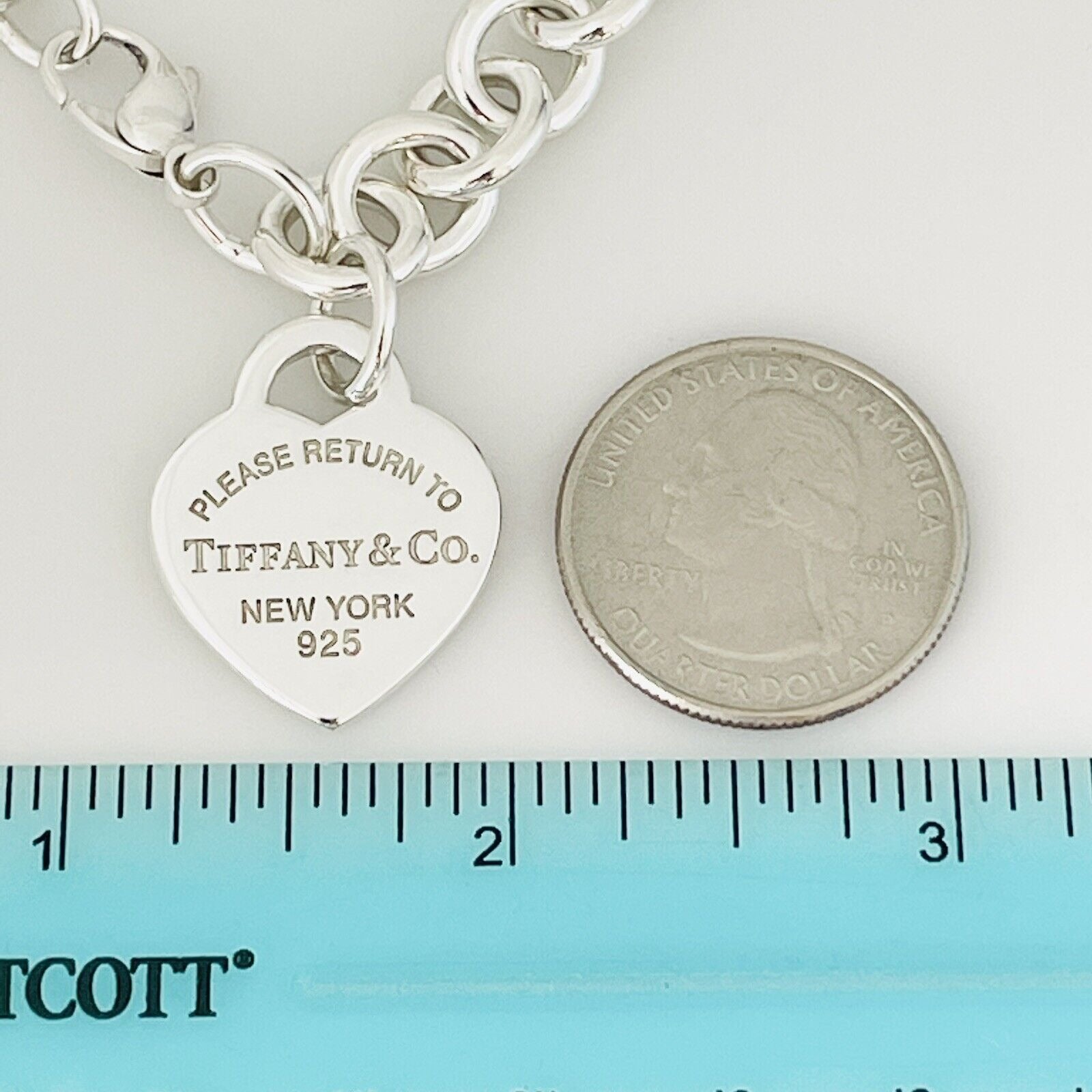 Please Return to Tiffany Heart Tag Charm Bracelet With Tiffany Blue Gift Pouch
