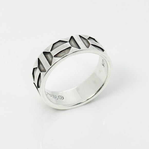 Size 9.5 Tiffany & Co Zellige Aztec Ring | Paloma Picasso | 925 Silver | Mens