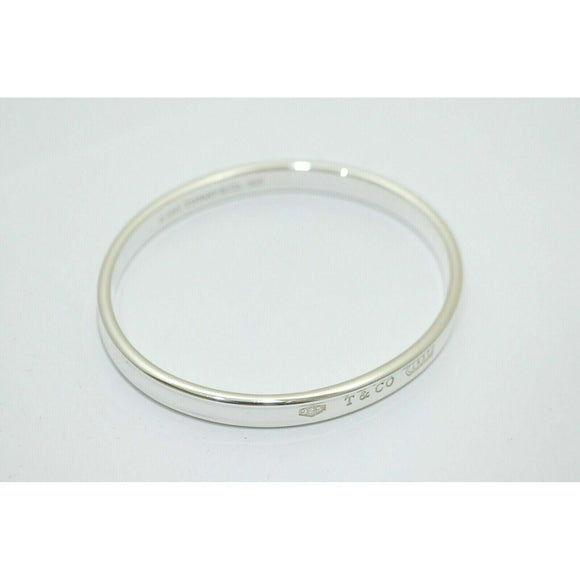 Small Tiffany & Co 1837 Oval Bangle Bracelet in Sterling Silver