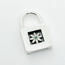 Tiffany Blue Enamel Daisy Flower Padlock Lock Charm Pendant in Sterling Silver-3