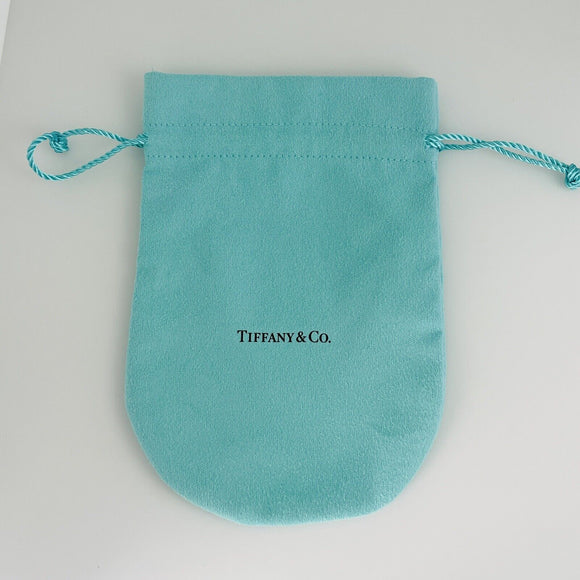 Extra Large Jumbo Tiffany & Co Blue Pouch Suede Drawstring Vintage