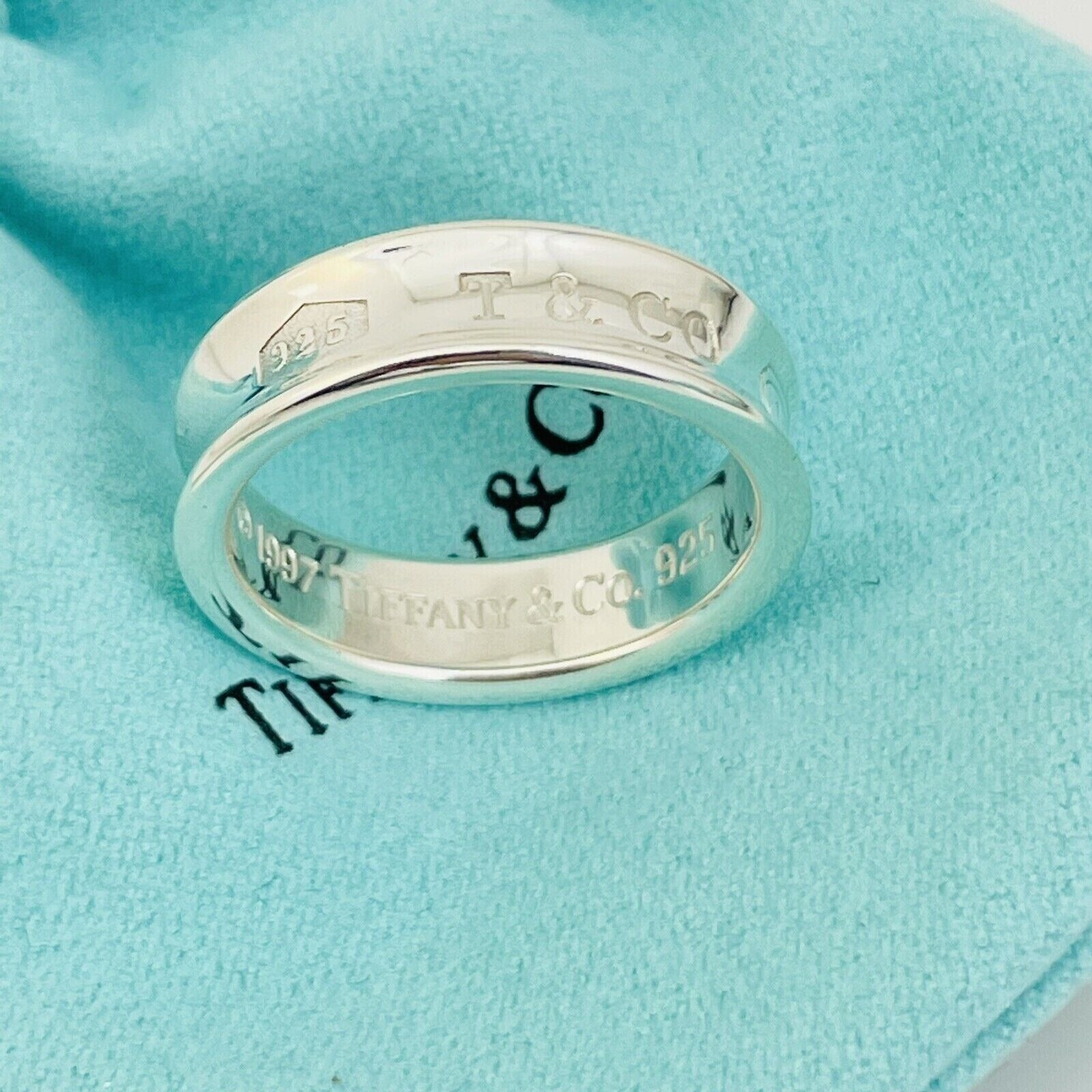 Size 9.5 Tiffany & Co 1837 Ring Concave Unisex in Sterling Silver