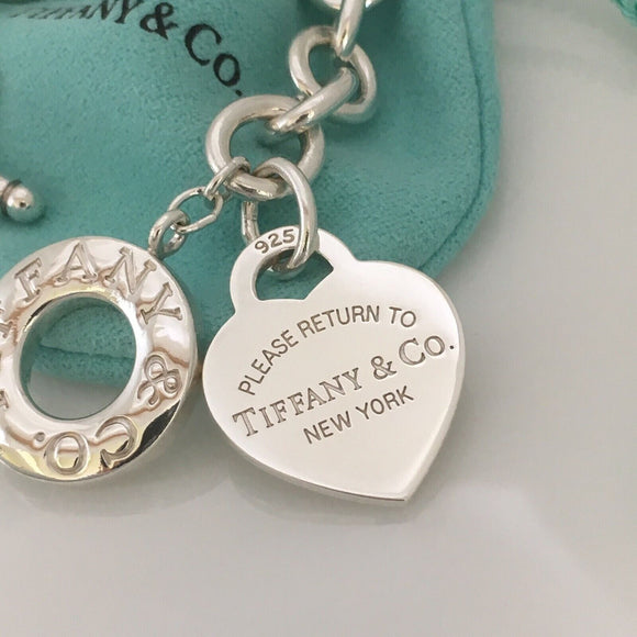 Tiffany Replacement Heart Tag Round Circle Toggle Necklace Bracelet Clasp Repair