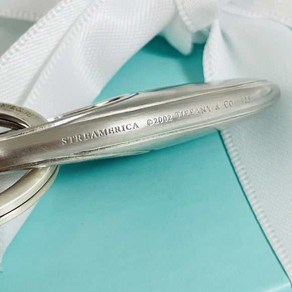 Tiffany Streamerica Keyring in Sterling Silver a& Stainless Steel Stream America