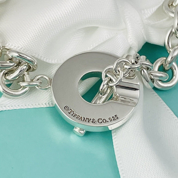 Large Tiffany & Co Sterling Silver 1837 Mens Unisex Toggle Bracelet