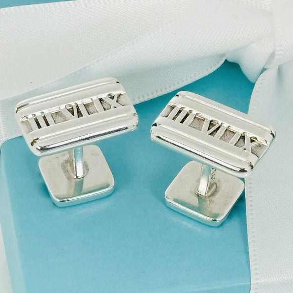 Tiffany Atlas Cufflinks in Sterling Silver Roman Numerals - 1