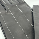 Tiffany & Co Black and Blue Leather and Cashmere Women's Winter Gloves-8