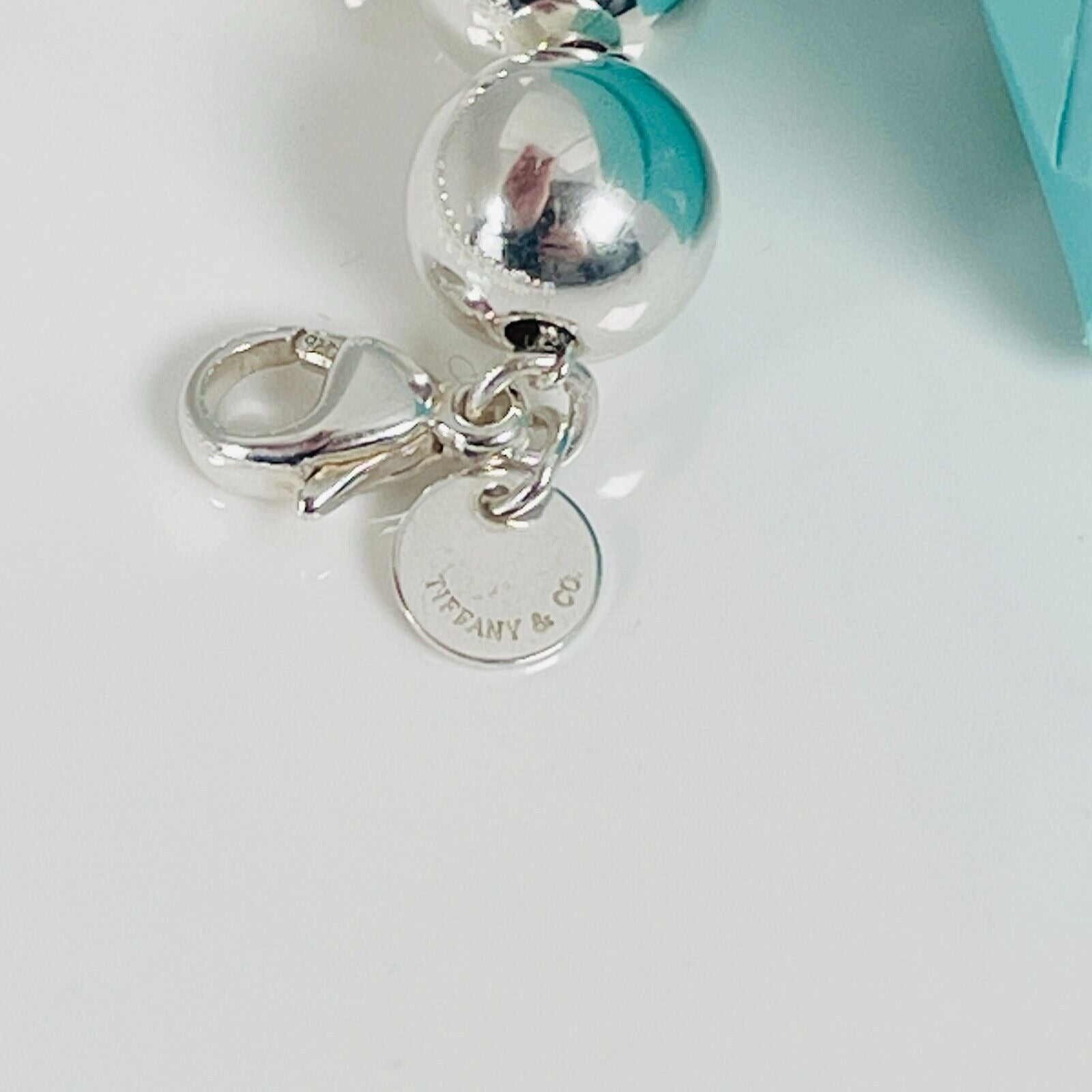 24.5” Tiffany & Co Sterling Silver HardWear 10mm Bead Necklace