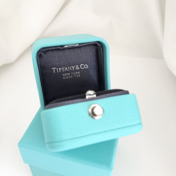 Tiffany & Co Blue Leather Empty Ring Box and Blue Gift Box - 2