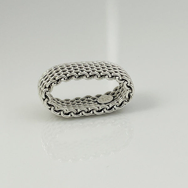 Size 6 Tiffany & Co Somerset Mesh Basket Weave Ring in 925 Sterling Silver - 4