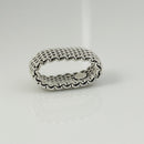 Size 6 Tiffany & Co Somerset Mesh Basket Weave Ring in 925 Sterling Silver-4
