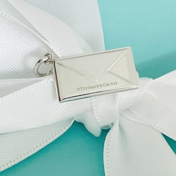 Tiffany Diamond Envelope Letter Pendant or Charm in Sterling Silver