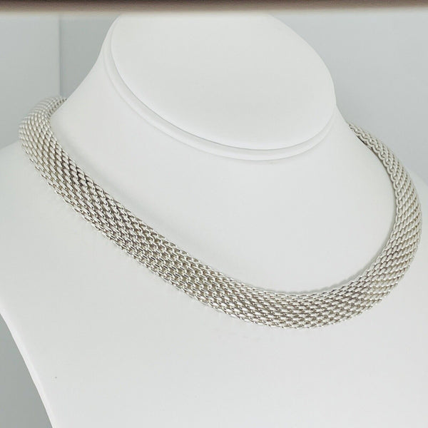 17.25" Tiffany & Co Somerset Mesh Collar Necklace in Sterling Silver - 1