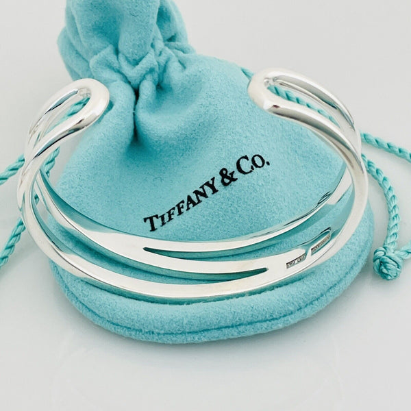SMALL 6" Tiffany & Co Sterling Silver ZigZag Open Cuff Bracelet - 3