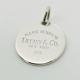 Return to Tiffany Round Tag Pendant or Charm in Sterling Silver - 0