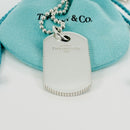 24" Tiffany & Co Mens Coin Edge ID Dog Tag Bead Chain Necklace-4