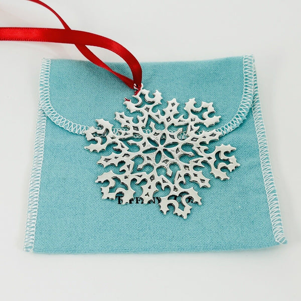 Vintage Tiffany Snowflake Christmas Tree Holiday Ornament in Sterling Silver - 5
