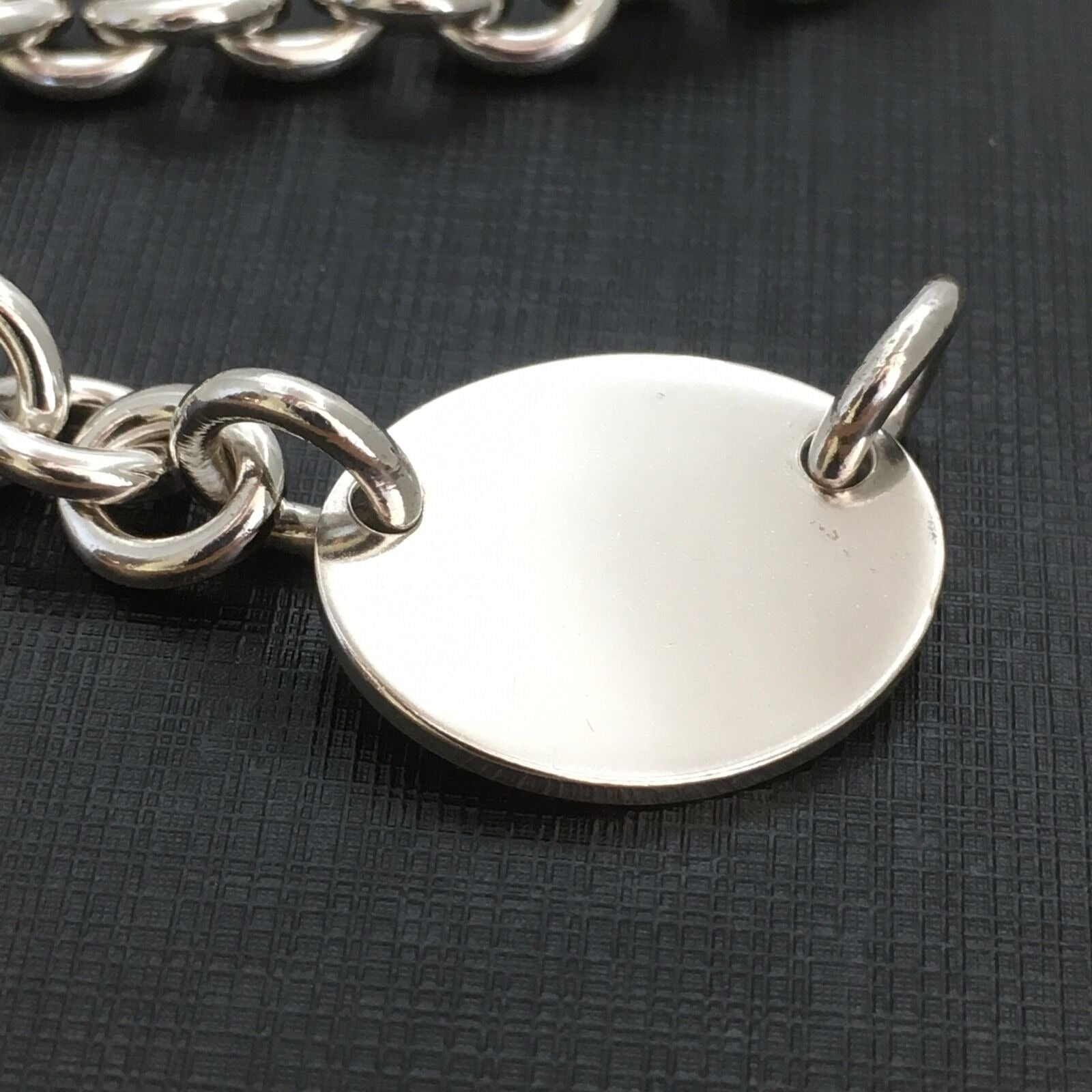 17” Please Return To Tiffany Oval Tag Choker Pendant Necklace in Sterling Silver