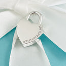 RARE Return to Tiffany Heart Padlock Charm Pendant in Red Enamel and Silver-4