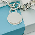 7.5" Tiffany Round Circle Tag Charm Bracelet Engravable Blank Disc Engraving - 3