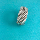 Size 6.5 Tiffany & Co Somerset Mesh Weave Flexible Dome Unisex Mens Ring-7