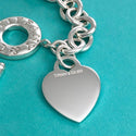 8.5" Tiffany & Co Blank Heart Tag Toggle Charm Bracelet GENUINE in Silver - 5