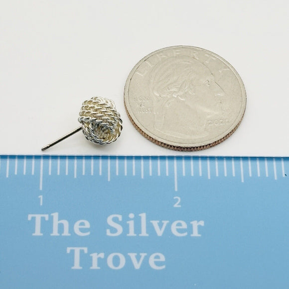 1 SINGLE Tiffany Somerset Mesh Knot Twist Stud Earring Replacement in Silver