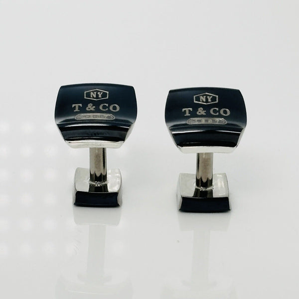 Tiffany 1837 Square Cufflinks in Black Titanium and Sterling Silver - 2
