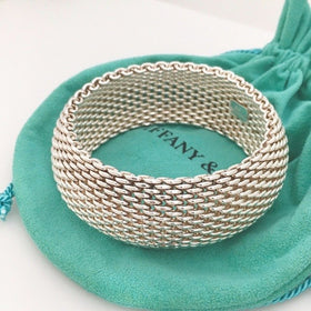 7.5" Medium Tiffany Extra Wide Somerset Mesh Bangle Bracelet