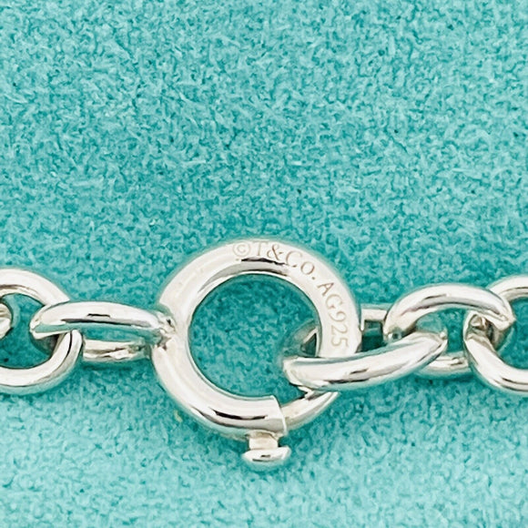 24" Tiffany & Co Large Round Link Rolo Chain Necklace Mens Unisex